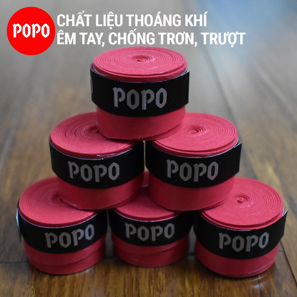 Quấn cán vợt POPO OG1 cho vợt Tennis Cầu lông, mềm mại thoáng khí chống trơn