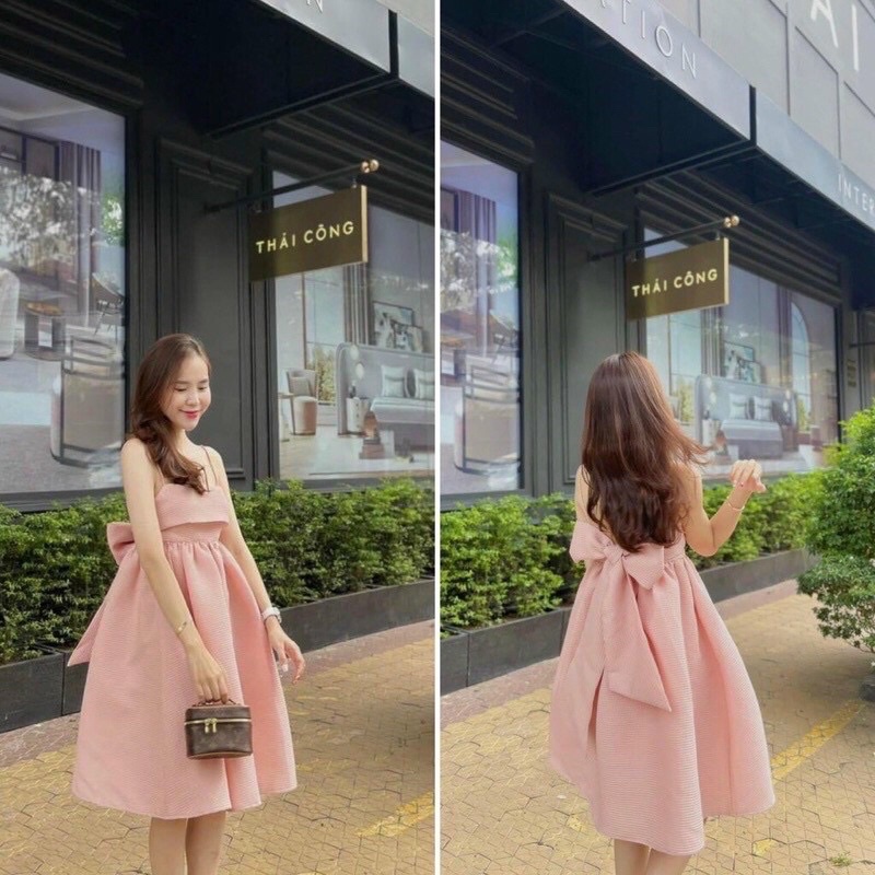 Đầm Babydoll 2 Dây Nơ Bigsize 50kg Đến 100kg (M/L/XL/XXL)(Đầm Tết)