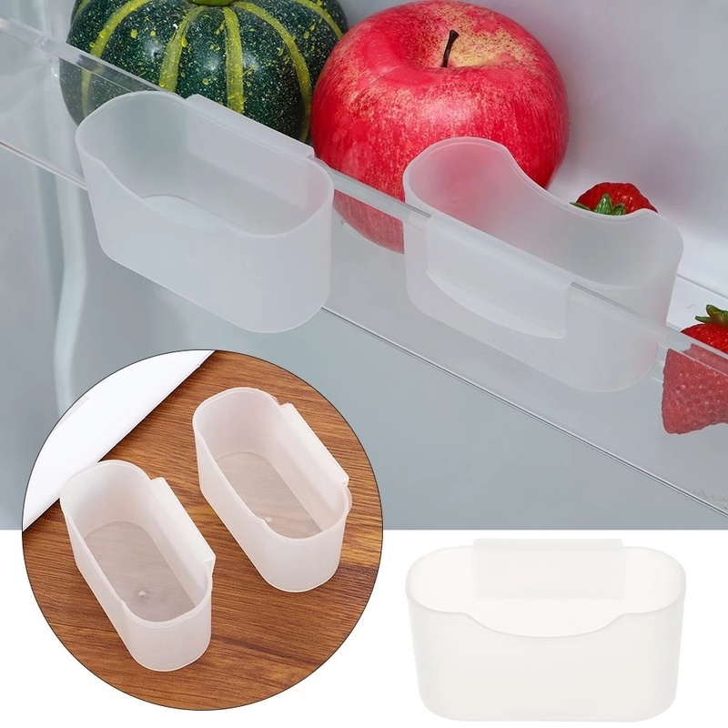 Set 2 Hộp Nhựa Trong Suốt Đựng Gia Vị Treo Tủ Lạnh Đa Năng