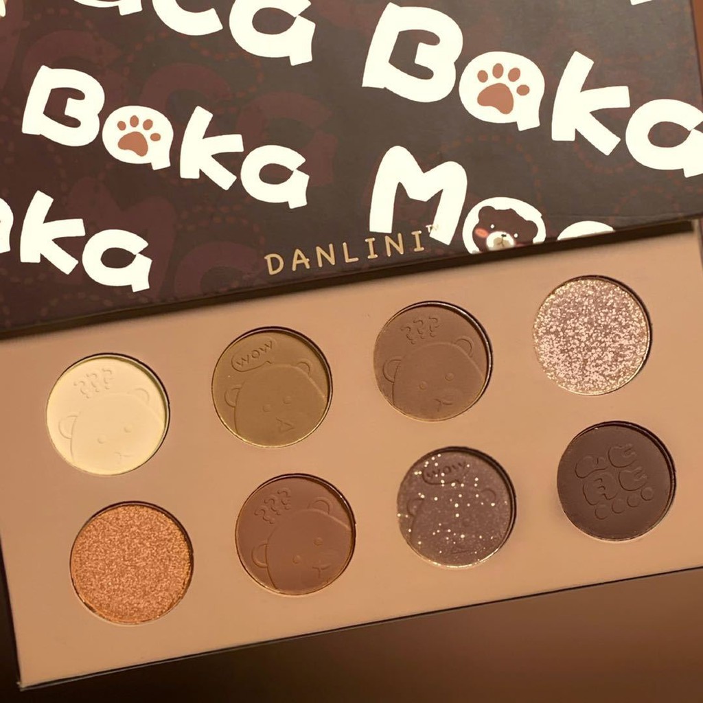 Bảng mắt gấu 8 màu DANLINI tạo khối nhũ kira dễ thương tone cam đất | BigBuy360 - bigbuy360.vn