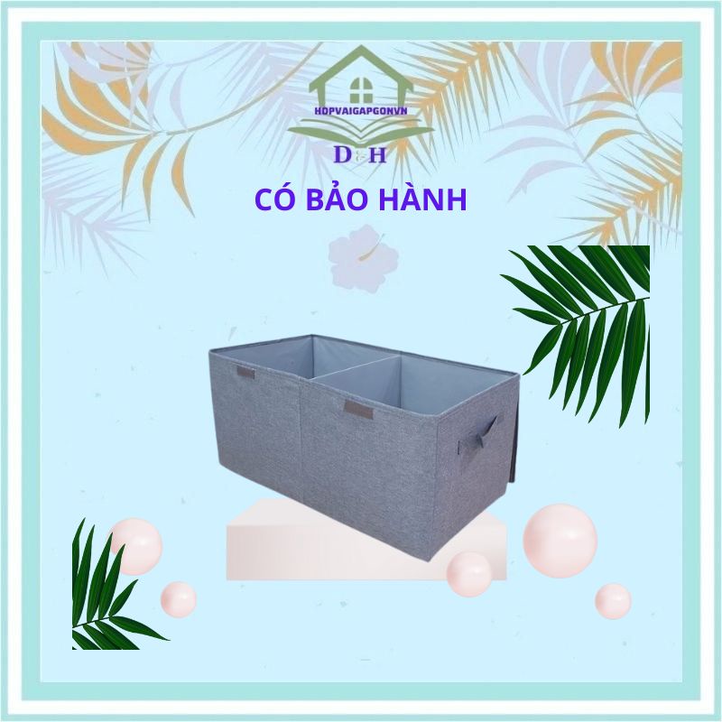 Thùng Vải Đựng Đồ Đa Năng Chia 2 Ngăn Nắp Liền Bằng Vải OXFORD Cao Cấp Cỡ Lớn [CÓ BẢO HÀNH]