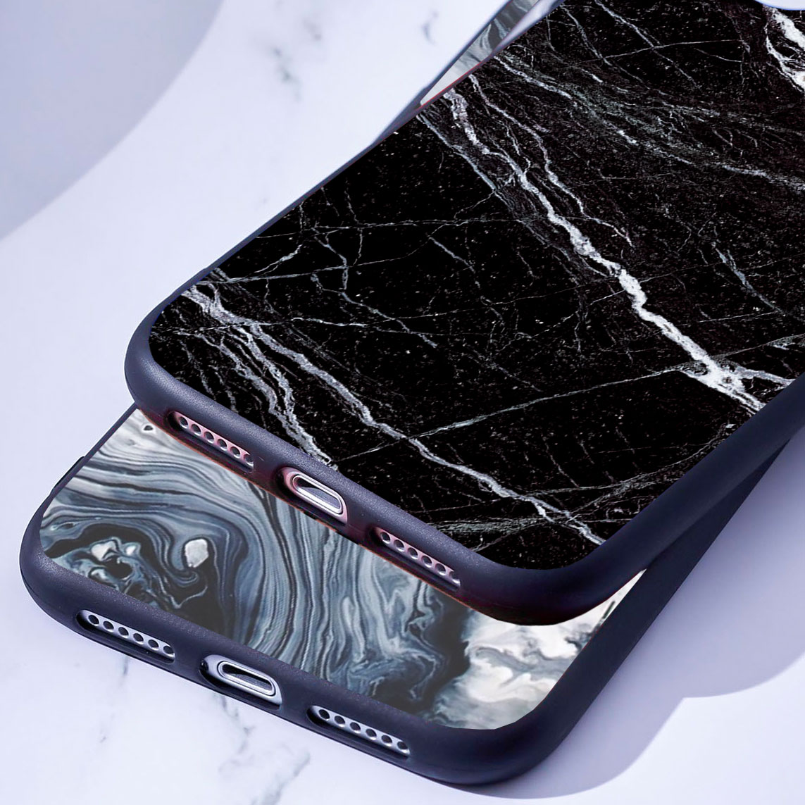 Samsung Galaxy Note 8 9 10 Lite Plus + Silicone mềm Case vỏ điện thoại Đá hoa2