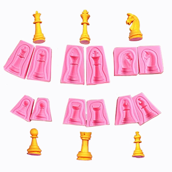 Set 6 khuôn làm bánh DIY đa năng hình quân cờ vua 3D độc đáo
