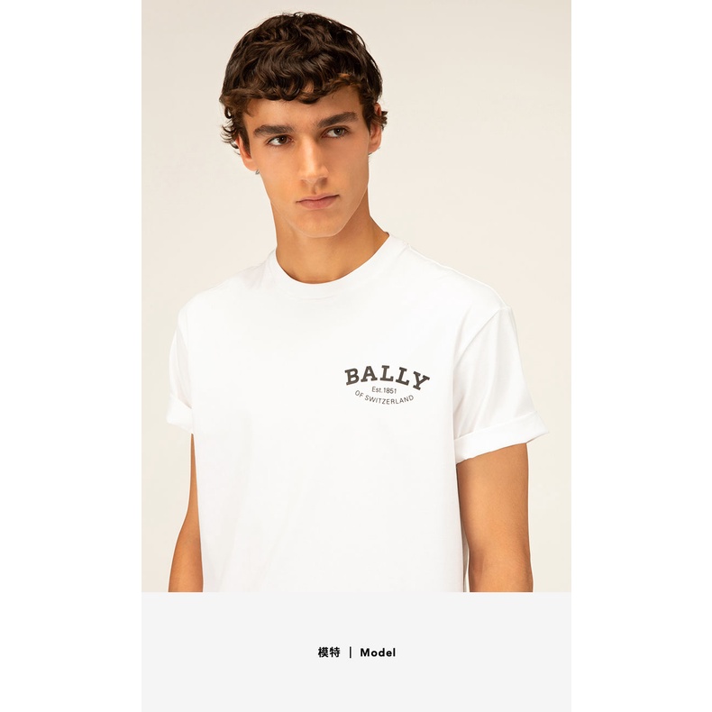 BALLY Áo Thun Tay Ngắn In LOGO Màu Trắng Phong Cách Mới Cho Nam