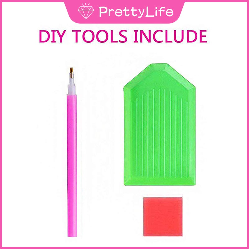 Set tranh đính đá 5d hình cô gái &amp; hoa trang trí độc đáo DIY kích thước 30x40cm