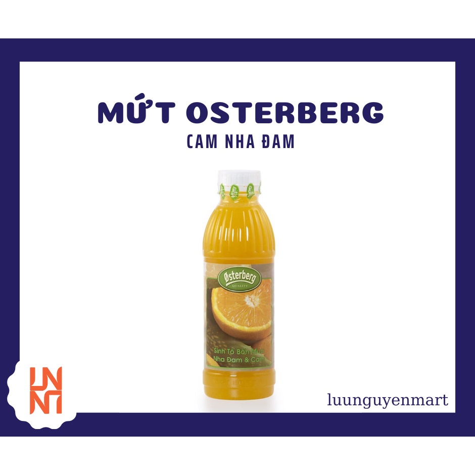 Mứt Trái Cây Pha Chế Sinh Tố Osterberg Mùi Cam Nha Đam - Chai 1L
