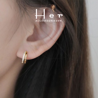 Bông Tainữ đuôi cá ôm tai độc đáo, phong cách Hàn Quốc, chân xỏ bạc 925 Her Accessories H105