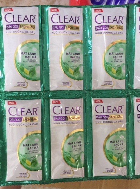 Dây 12 Gói Dầu Gội Clear Bạc Hà/Hoa Anh Đào 6g