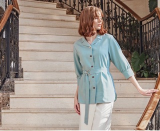 Áo sơ mi linen Max Studio xuất Hàn xịn