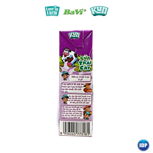 KUN_Sữa Trái Cây hương Nho Thùng 48 Hộp x 180ml