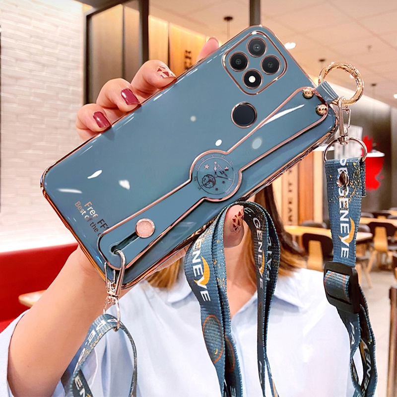 Ốp Điện Thoại Mềm Đính Đá Có Dây Đeo Cổ Cho Redmi 9C Redmi 10C 5G