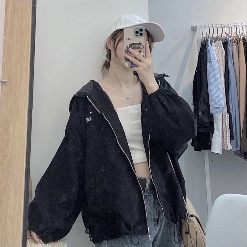 [Mã FAMARAL2 giảm 10K đơn 50K] Áo khoác nhung tăm LOG.COW có mũ form rộng nam nữ hot trend cá tính - CUTEZOO