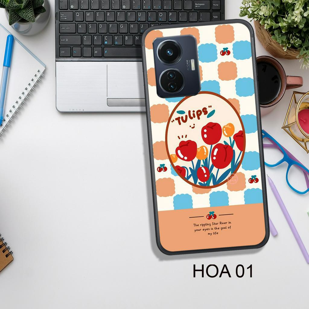 Ốp Lưng  VIVO Y55 5G - Y55 4G (2022) - V25 5G - V25E , In Hình HOA, Màu Sắc Bắt Mắt.