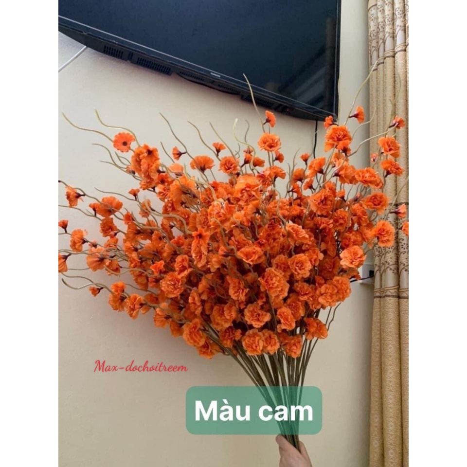 Hoa lụa ngày tết _ Đào râu siêu sang bó (10 cành)