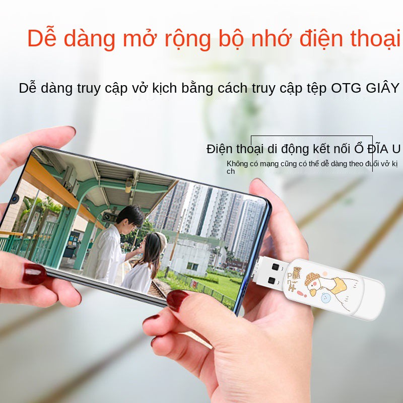 U Disk 64g Dung lượng lớn Tốc độ cao Sinh viên dễ thương Phim hoạt hình Cô gái sáng tạo Máy tính phổ thông được cá nhân