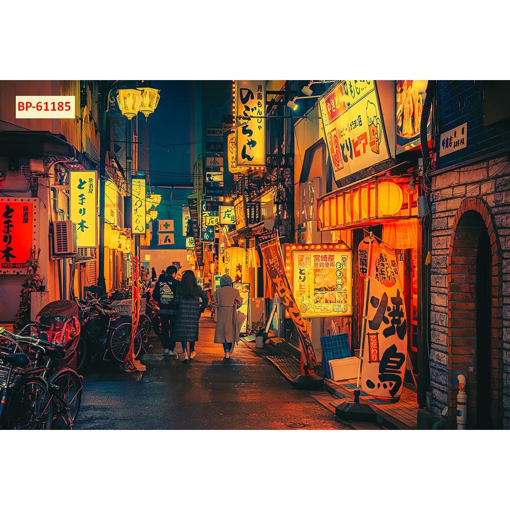 Tranh dán tường Trang Trí Cửa Hàng cao cấp đường phố Tokyo – Nhật Bản chống nước, không phai