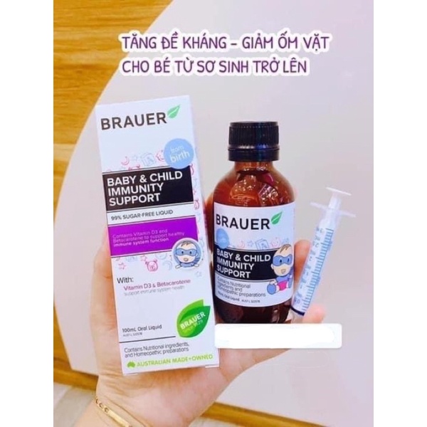 Siro Tăng Đề Kháng Brauer Immunity 100ml của Úc