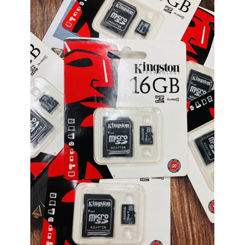 Thẻ nhớ 16GB Kingston MicroSD Class 10 (Kèm Adapter)