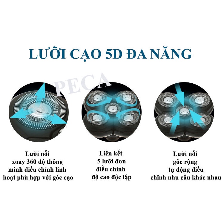 Máy cạo râu xiaomi, tăng đơ cắt râu 5 in 1 thông minh chống nước cao cấp, cạo khô ướt không trầy xước