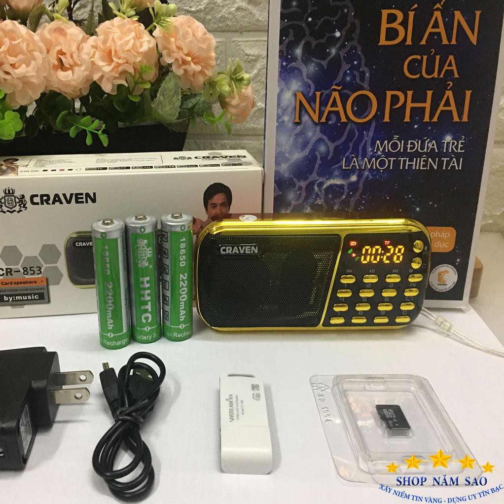 Loa Craven Nghe Thẻ Nhớ, USB, FM, Loa Tắm Ngôn Ngữ Craven CR 853 3 Pin