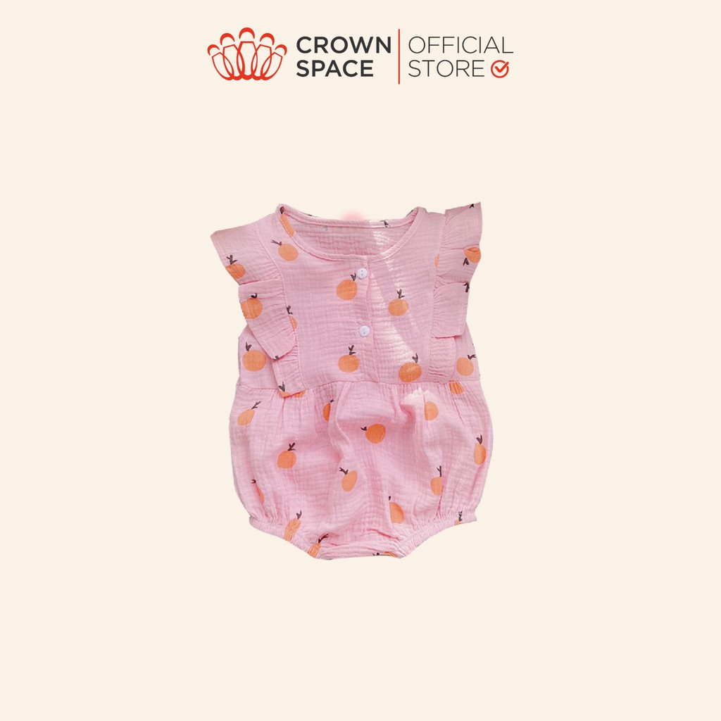 Đồ Bộ Sơ Sinh Bé Gái Chính Hãng CrownSpace Họa Tiết Trái Dứa CKGS2911304 - Thoáng Mát,Thấm Hút Mồ Hôi - Size 1 đến 7