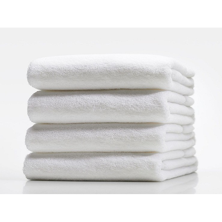 Combo 10 khăn tắm xuất nhật kt 65x130cm 250gram dệt 100% cotton màu trắng