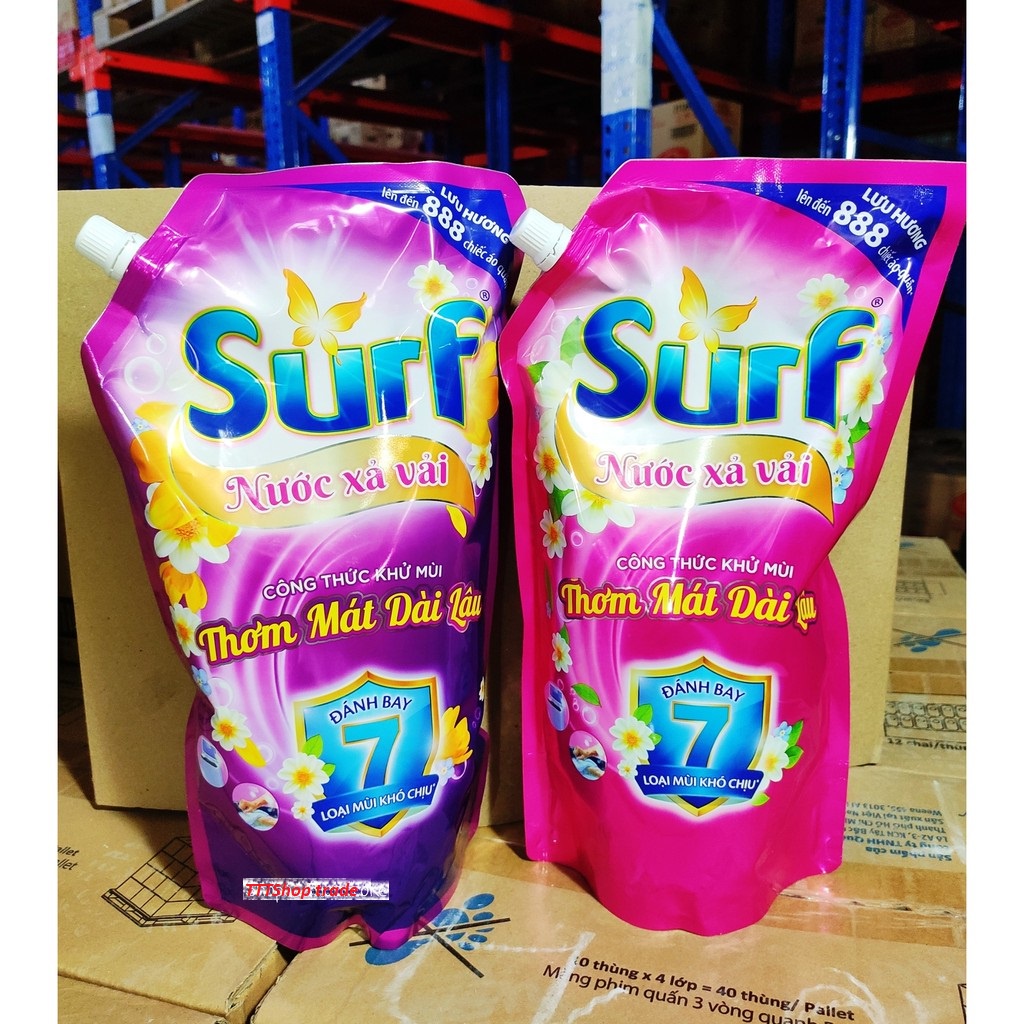 [Hoả Tốc] Nước Xả Vải SURF 1.6 lít túi cao cấp có vòi gồm 2 mùi hoa lan tỏa và hoa lôi cuốn