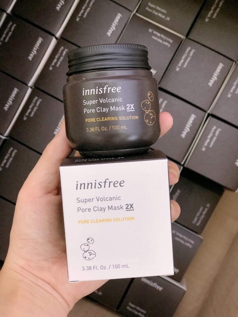 ( Sẵn - Mẫu 2019 ) Mặt nạ đất sét INNISFREE SUPER VOLCANIC PORE CLAY MASK 2X 100ml | Thế Giới Skin Care