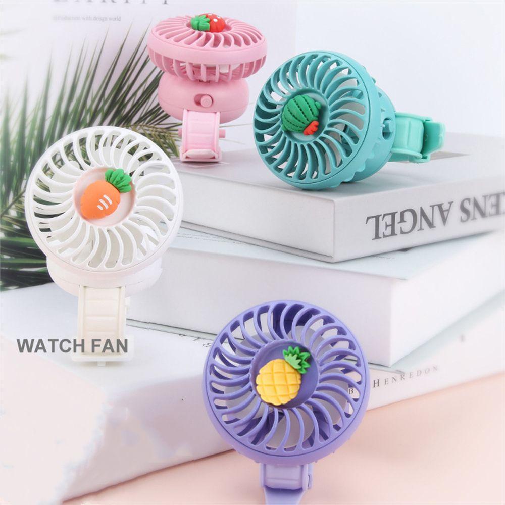 Quạt Nhỏ Đeo Cổ Tay / Đồng Hồ Để Bàn Kích Thước Nhỏ Gọn Tiện Lợi Dành Cho Gia Đ