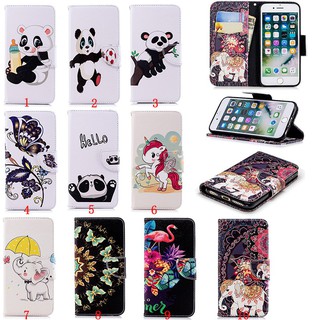 Bao da điện thoại nắp gập phối hình nhiều kiểu đáng yêu cho Apple Iphone 7/8/7plus/8Plus