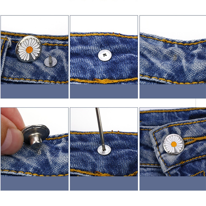 1 Chiếc Nút Quần Jean 6-26MM Phong Cách Retro