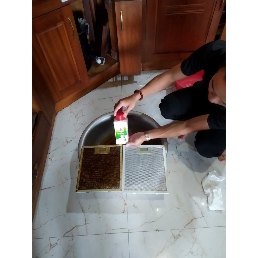 Nước tẩy dầu mỡ két lâu ngày SABO-M, Vệ sinh bếp gas, lưới hút mùi, xoong nồi, tường nhà bếp, combo 2 chai