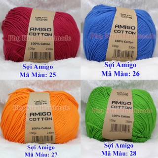 Sợi Amigo 100% Cotton 28k/c (Màu 21-36)
