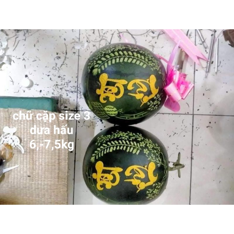 chữ thư pháp dán dưa,dừa,bưởi....(màu vàng)-{ lẻ,} bán theo bộ | BigBuy360 - bigbuy360.vn