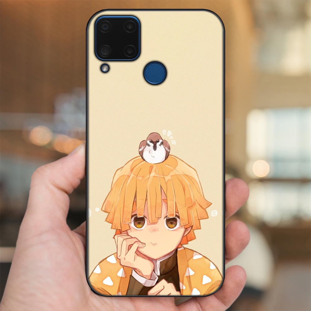 Ốp lưng Realme C15 viền đen in hình Zenitsu Kimetsu no Yaiba