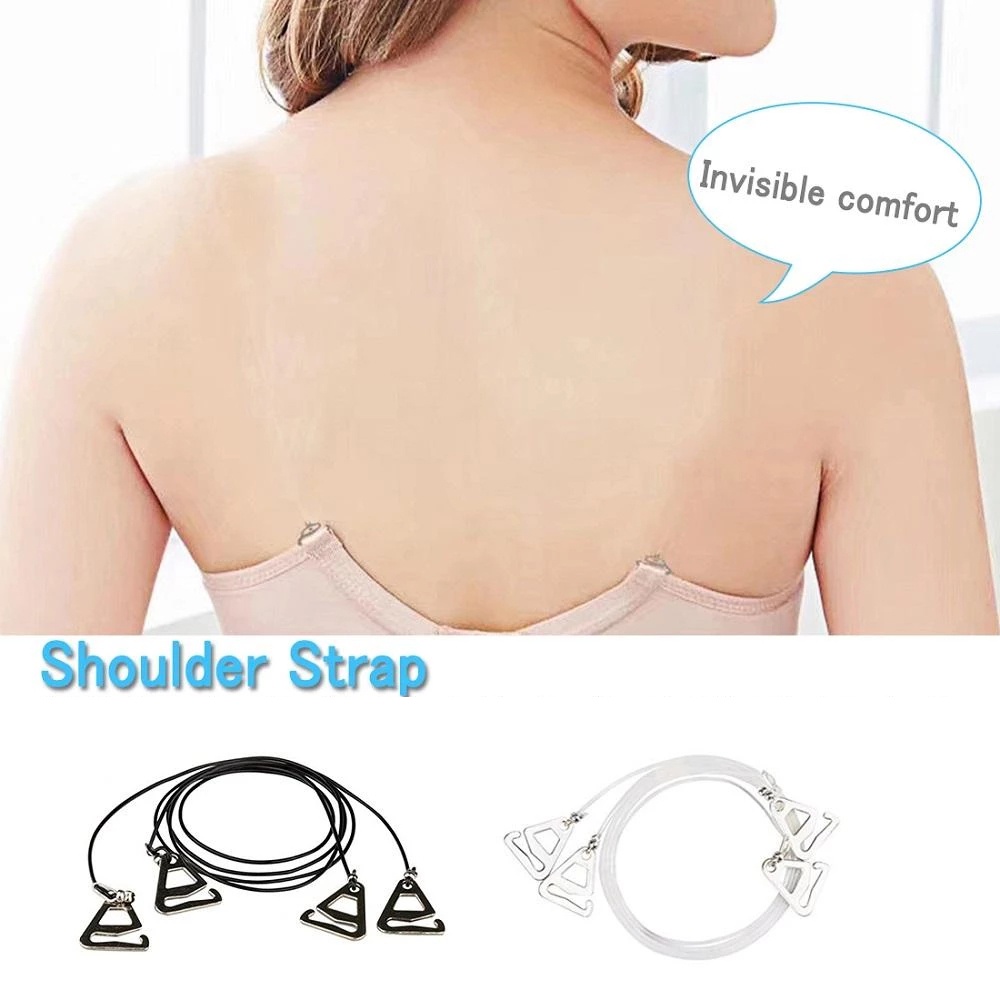 1 Cặp Dây Áo Lót Tròn Siêu Mỏng Trong Suốt Chống Trượt / Áo Ngực Vô Hình Không Đường May Điều Chỉnh Được Cho Tiệc Cưới / Đồ Lót Nữ