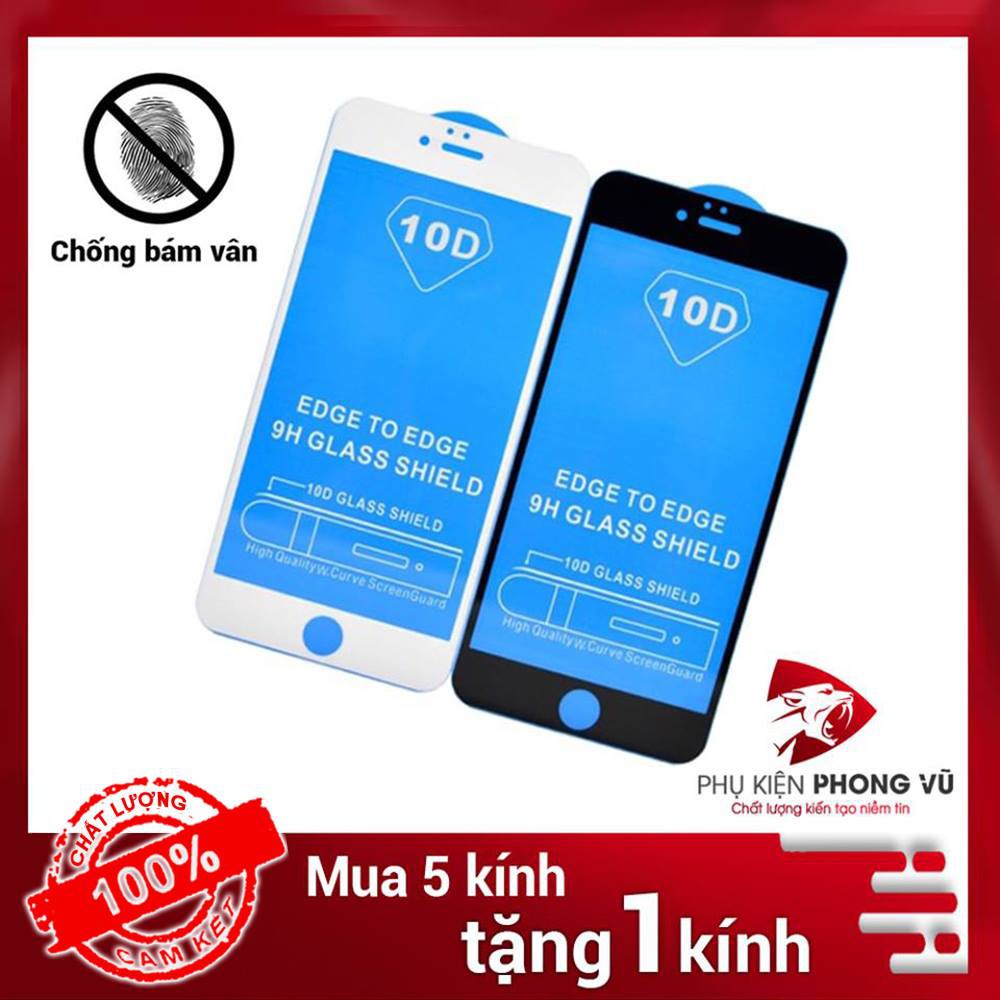 Combo 500 kính cường lực 10D cho iphone full viền, chống bám vân