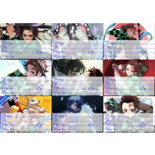 Nhãn vở anime kimetsu no yai ba/ Diệt quỷ cứu nhân (combo 3 set 27 nhãn)