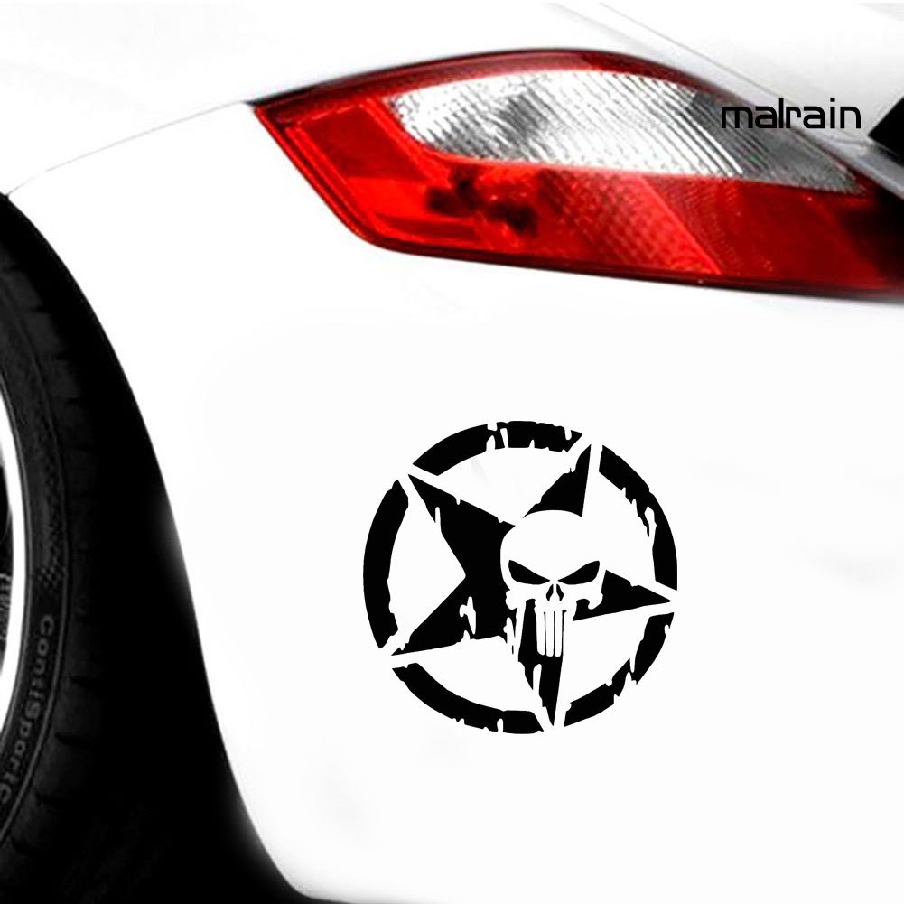 Decal Dán Trang Trí Cửa Sổ Xe Hơi Hình Đầu Lâu Punisher