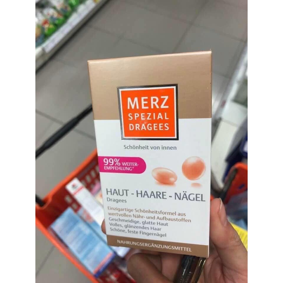 Dưỡng tóc da móng Merz Spezial Dragees Haut Haare Nagel 120 viên màu hồng