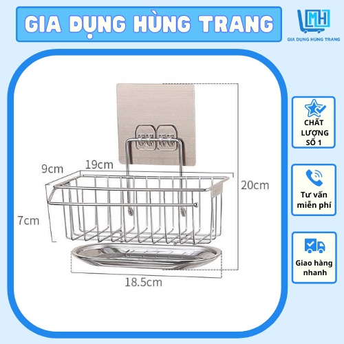 kệ inox đựng giẻ bồn rửa bát có khay hứng nước