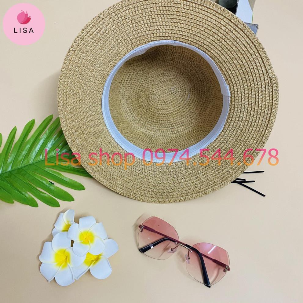 [HÀNG LOẠI 1] Mũ cói đi biển, nón cói đi biển thời trang nữ mặt sau phối nơ hot trend 2021, M19