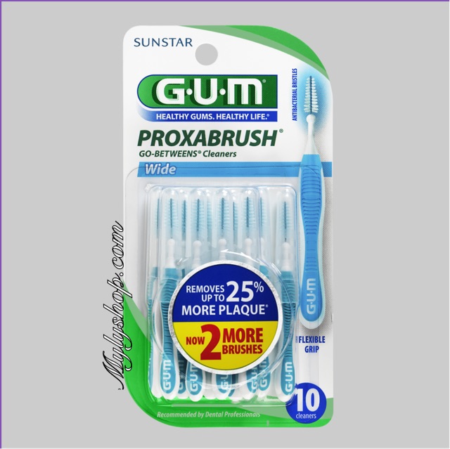 Tăm nha khoa Sunstar GUM ProxaBrush vĩ 10 cây Hàng Mỹ chính hãng