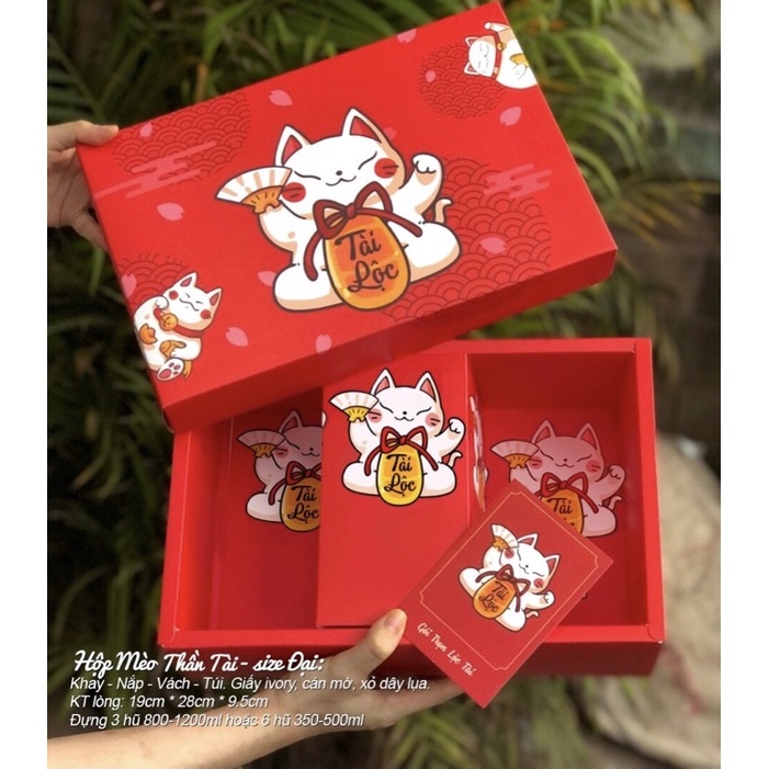 Hộp quà Tết size lớn (Mèo thần tài)