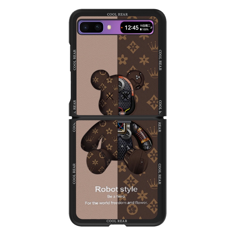 Ốp Điện Thoại Da Gập Chống Sốc Họa Tiết Gấu Hoạt Hình Cho Samsung Galaxy Z Flip 1/2