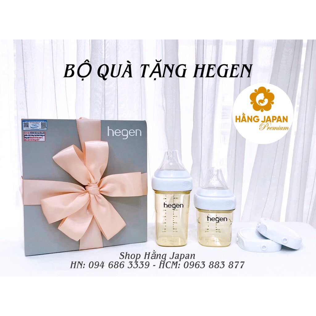 Bộ hộp quà tặng bình sữa Hegen Basic/ Triple E/ Wonder Blue cho bé hộp siêu xinh gồm bình sữa, phụ kiện