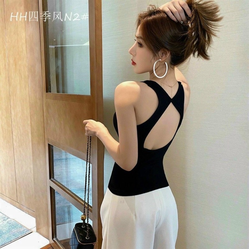 Áo bra dáng dài khoét lưng sexy- sang chảnh co dãn siêu tốt &lt;70kg bao vừa