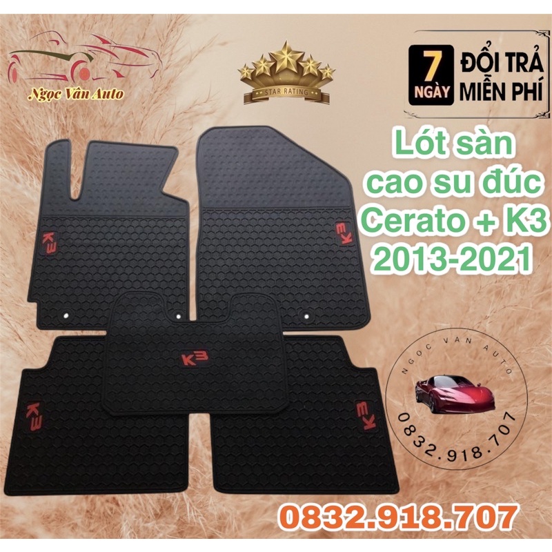 Ló sàn cao su đúc Kia K3 + Cerato 2013 - 2018 Hàng cao cấp không mùi