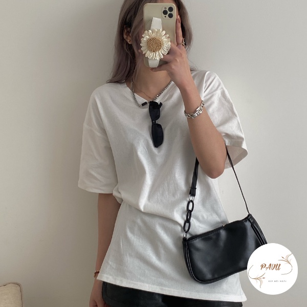 Áo thun tay lỡ nam nữ, áo phông unisex form rộng chất cotton mát mịn thấm hút mồ hôi | BigBuy360 - bigbuy360.vn