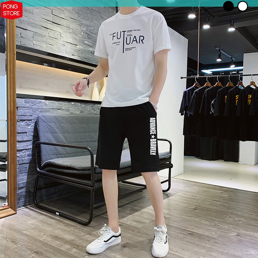Bộ thể thao hè  FREESHIP Đồ bộ thể thao nam FUTURE mặc nhà chất thun co giãn tay ngắn form rộng pongshop